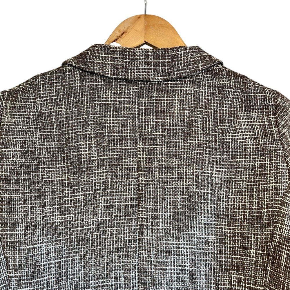 Maxmara woven cotton blazer with leather accents size 12 excellent condition - Picture 9 of 14